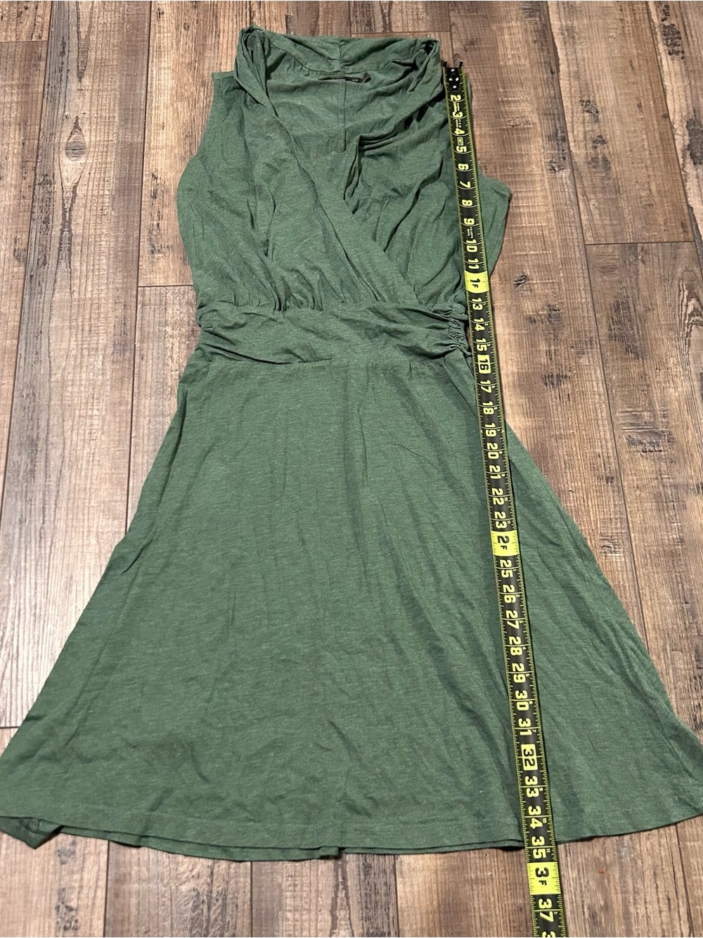 Prana Corissa Sleeveless Mock Wrap Knee Length Dress Green Size XS Draped Neck - Picture 7 of 7